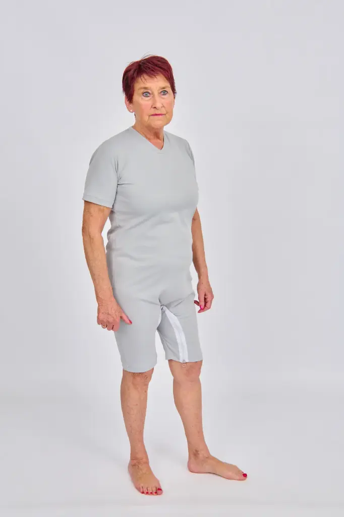 White body with zipper on the back and between the legs