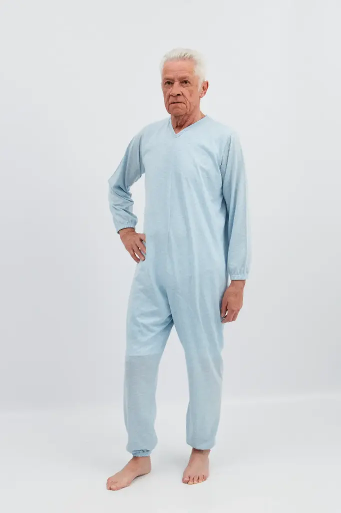 Sleepwear with extra reinforced seat area and zipper closure on the back