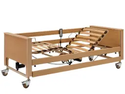 metal lying surface and wooden side rails - high-low adjustment: 40-80cm & Zonder matras & Kabel