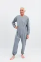 Pyjama d'hiver bleu avec fermeture à glissière au dos