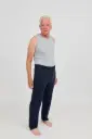 Pantalon de rééducation bleu marine avec fermeture éclair dans les coutures latérales