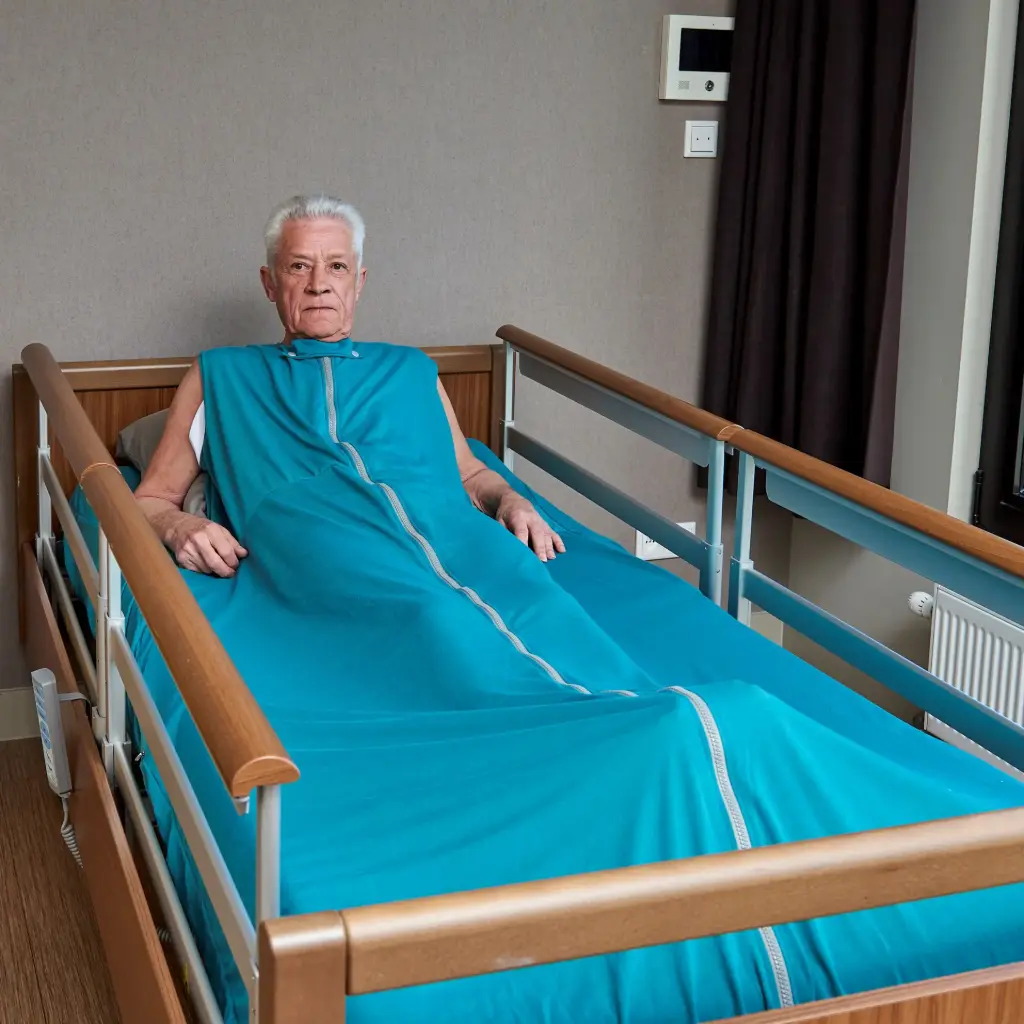 Mattress-covering nursing blanket with front zipper WITHOUT UNDERLAY