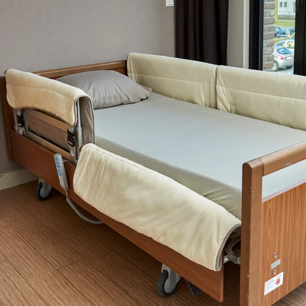 Bed rail protector with split in the middle