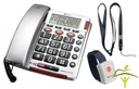Telephone with large buttons and wireless SOS transmitter