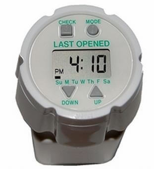 Pillbox with 24 alarms and 'last opened' notification