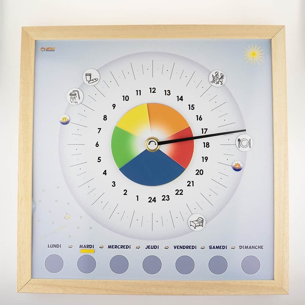 Horloge 24 heures avec horaire quotidien variable