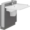 SELECT Waschtisch-Wandrahmen, elektrisch höhenverstellbar und MATRIX SMALL Waschtisch