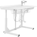 Vrijstaande aankleedtafel, elektrisch in hoogte verstelbaar, met wasvoorzieningen, incl. mengkraan met uittrekbare handdouche