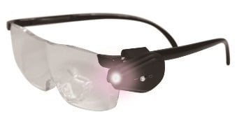 Opzetbril met ingebouwd vergrootglas x 1,6  