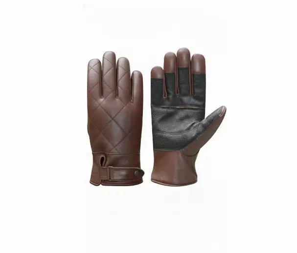 Rolling Comfy geruite lederen rolstoelhandschoenen – bruin