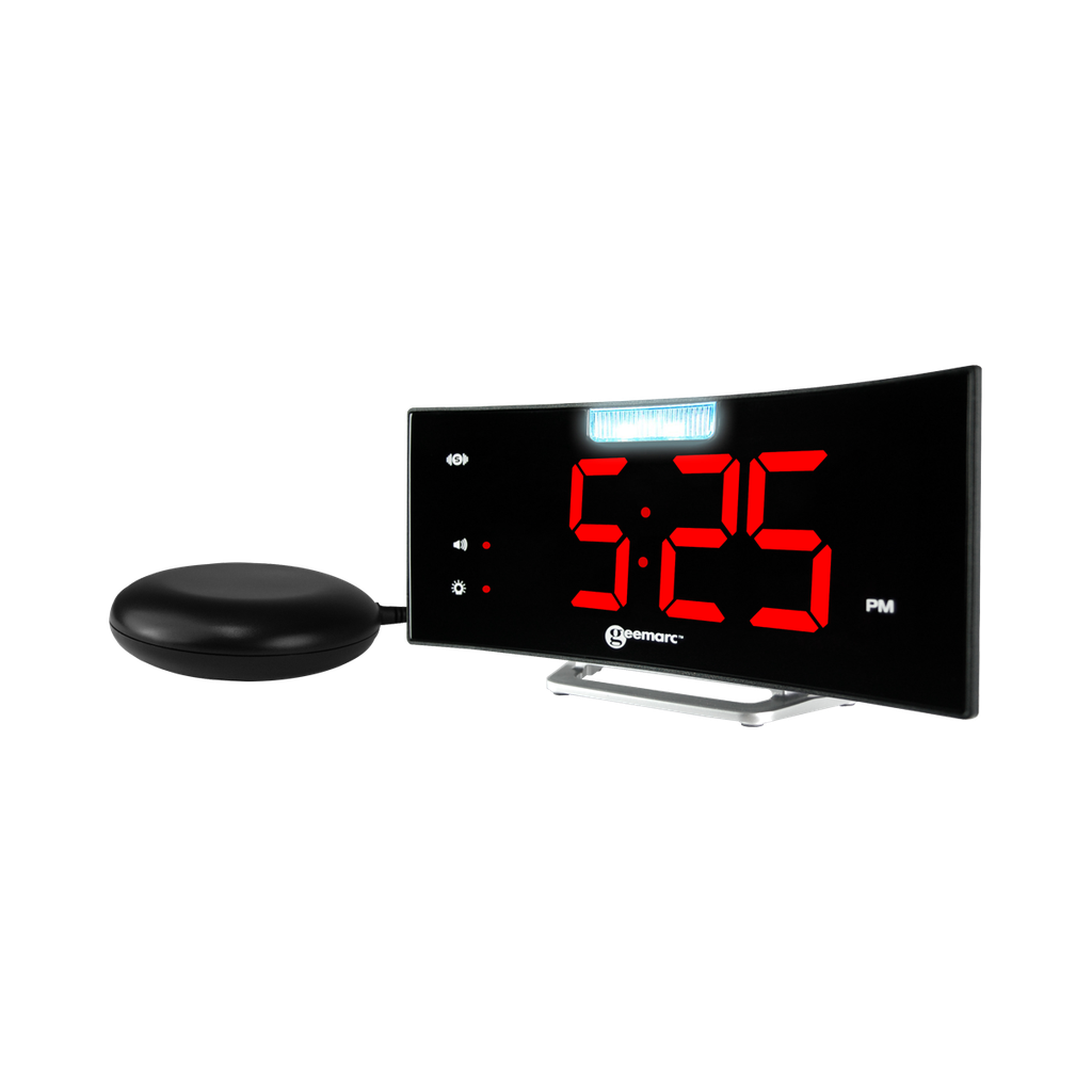 Curve alarm clock with vibrating cushion