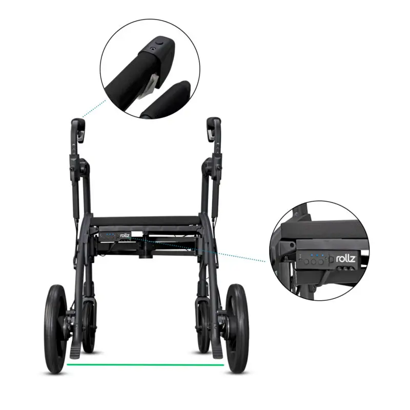 Rollz Motion Rhythm Parkinson rollator met antifreeze systeem | 3 signalen & rolstoel functie