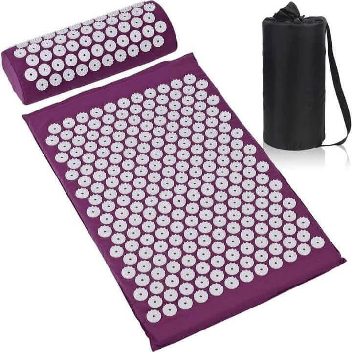 Tapis d'acupuncture avec coussin – pour un soulagement efficace de la douleur