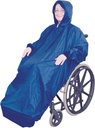 Fleece-lined raincoat with sleeves for wheelchair users