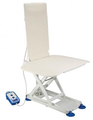 Élévateur de bain électrique avec volets latéraux, blanc.