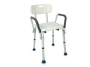 Chaise de douche réglable en hauteur avec accoudoirs amovibles