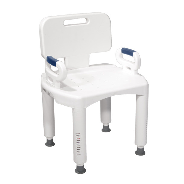 Shower chair Makemo with armrests and backrest, adjustable height.