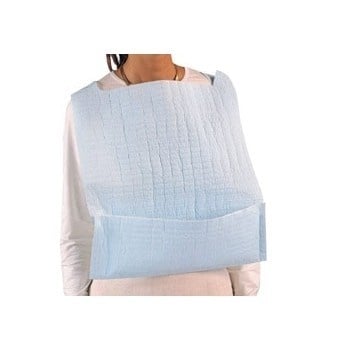 Adult Disposable Bibs with Pouch (Blue)