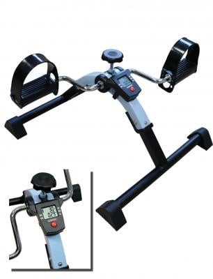 Foldable exercise bike with electronic tachometer