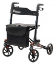GCare Advance rollator 4 wheels, foldable, black aluminum