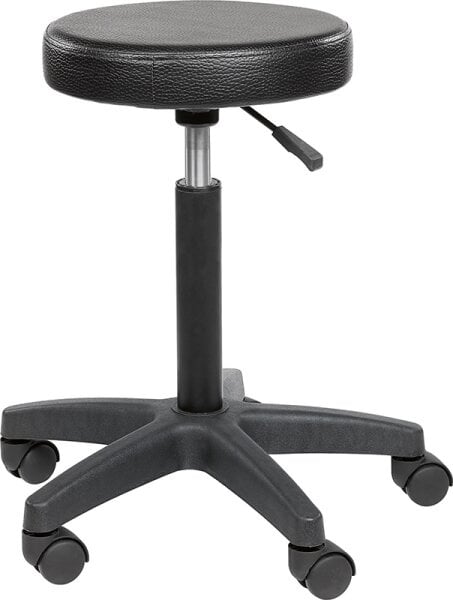 Rivoli swivel stool, adjustable height, 5 legs, black.