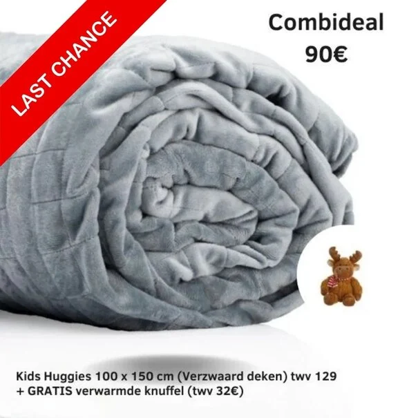 Kids Huggies 100 x 150 cm + GRATIS beheizbares/beschwertes Kuscheltier
