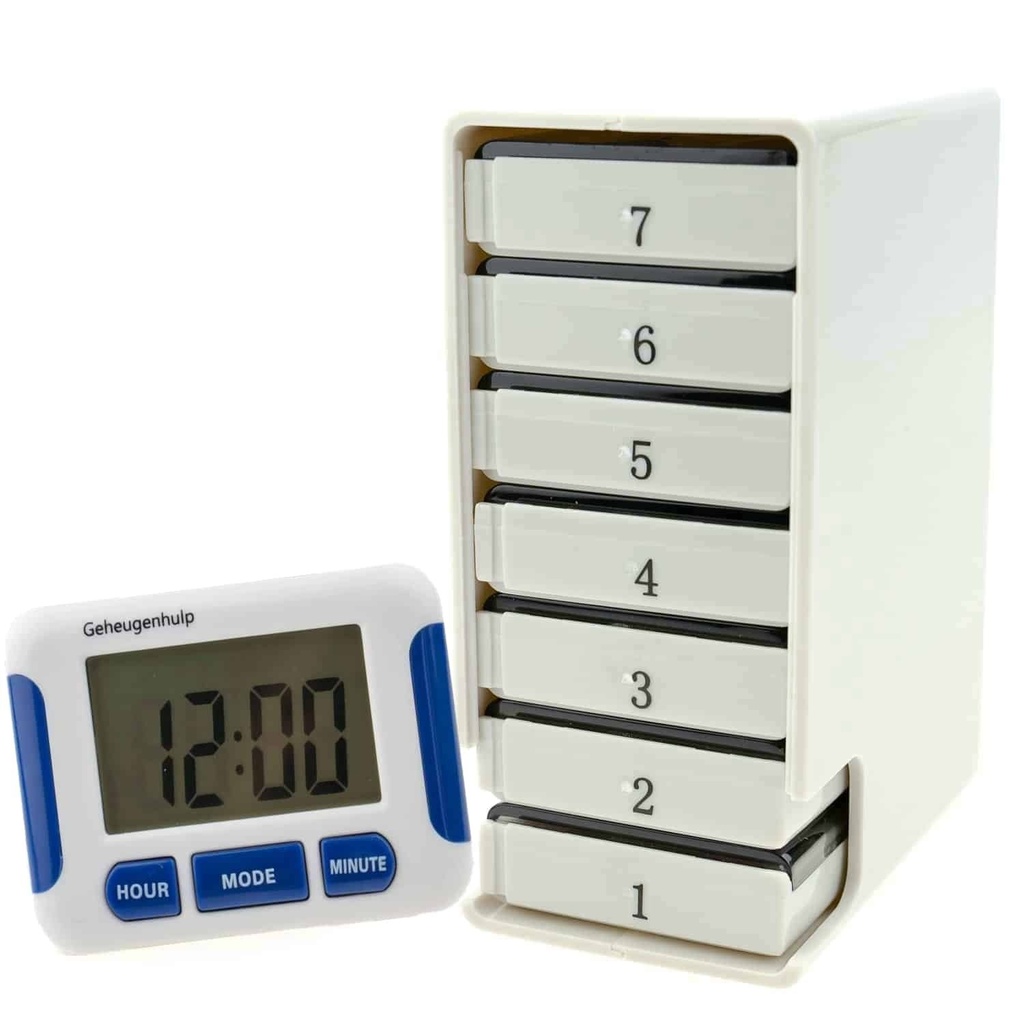  Weekly charger JP7 and loose medicine alarm with 5 clear alarms