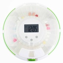 Secured medicine carousel with 6 alarms and green flashing border