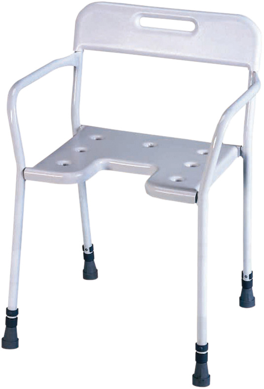 Freestanding, height-adjustable shower chair