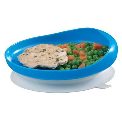 Plate with rim on suction cup