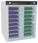 Warming cabinet for damp washcloths, 16 compartments