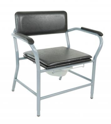 Chaise de toilette pour personnes lourdes Candy 600, siège, vinyle noir