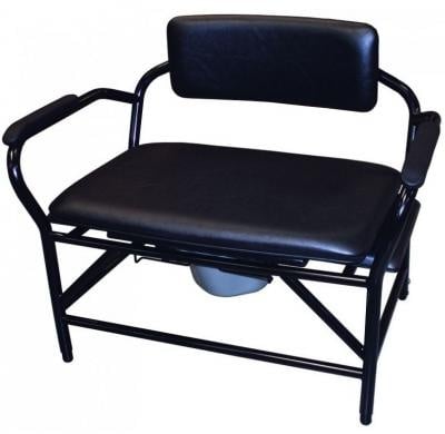 Chaise de toilette pour personnes lourdes Candy 800, vinyle noir