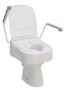 Toilet seat raiser with armrests and lid