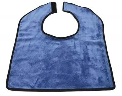 Short bib, 37 x 46 cm, made of micro-sponge bamboo, blue