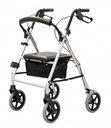 GCARE rollator 4 wielen, plooibaar, lichtgrijs aluminium