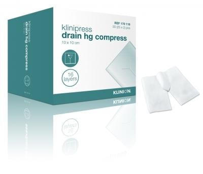 Klinion-Spaltkompresse, 10 x 10 cm, steril – Packung mit 50 Stück