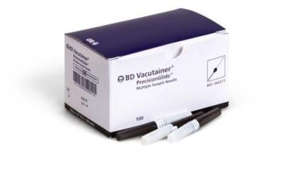 PrecisionGlide Blood Collection Needles, 22G 1.5", Black - Box of 100