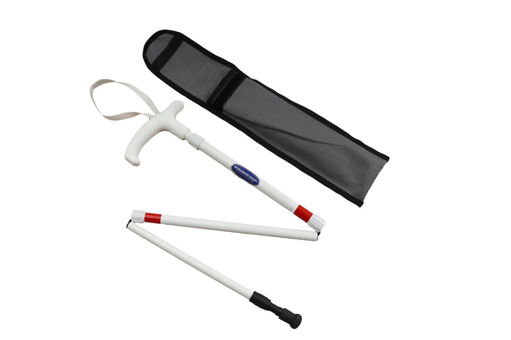 Bâton de support blanc télescopique réglable et pliable