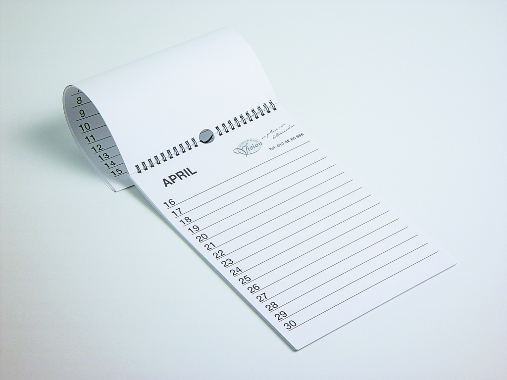 Birthday calendar large A4