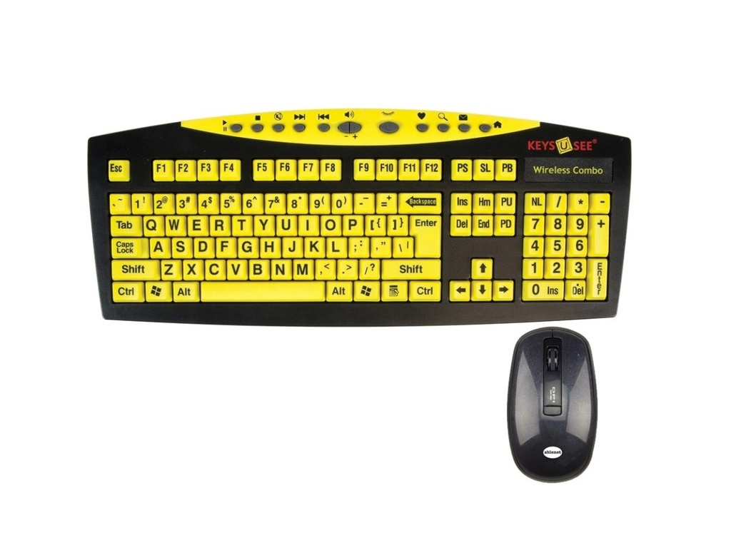 Visually impaired keyboard Keys-U-See – large print & wireless