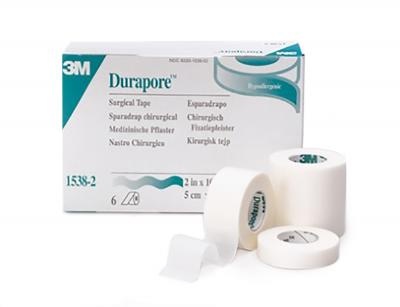 Pansement adhésif Durapore, 2,5 cm x 9,15 m - Boîte de 12 rouleaux