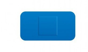 Pansements détectables, bleus, PE, 3,8 x 7,2 cm - Boîte de 50