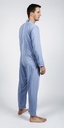 Pyjama d'allaitement à glissière dorsale en acier bleu