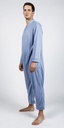 Nursing pajamas with leg zipper - steel blue