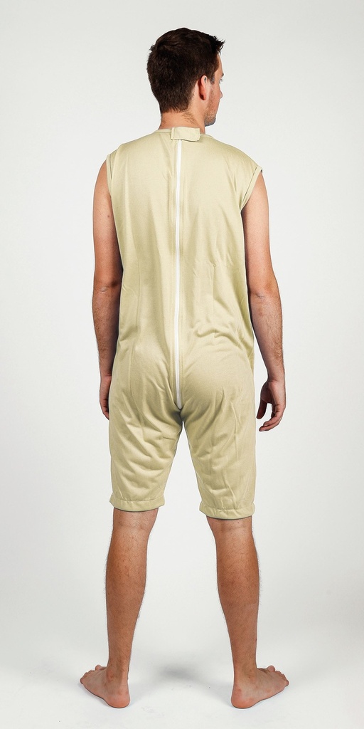 Ärmelloser Body und Shorts mit langem Reißverschluss am Rücken