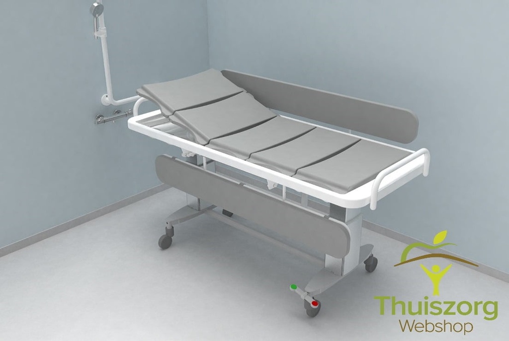 Shower / care table electrically adjustable in height