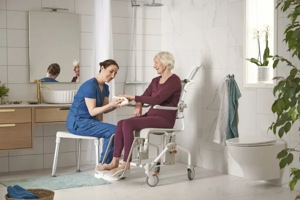Flexibele douche-toiletstoel