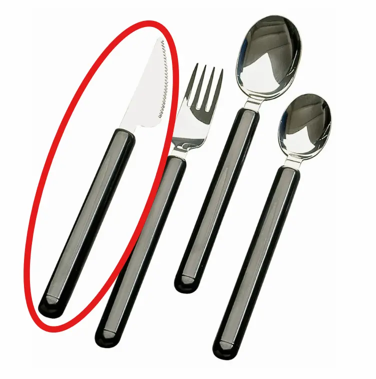 Lightweight Etac cutlery with thin handle