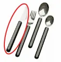Lightweight Etac cutlery with thin handle